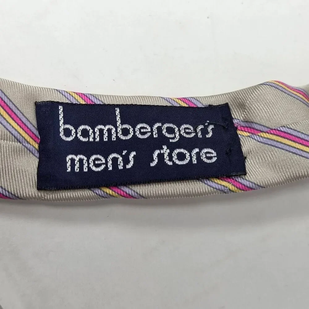 PIERRE CARDIN SILK TIE GRAY PINK PURPLE VINTAGE STRIPE SMOOTH 3.25